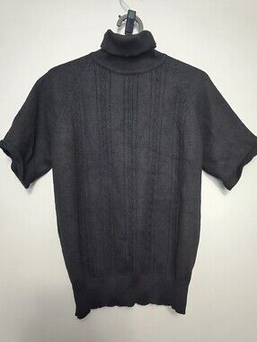 Vintage Lancer 100% Merino Wool Short-Sleeve Turtleneck Sweater